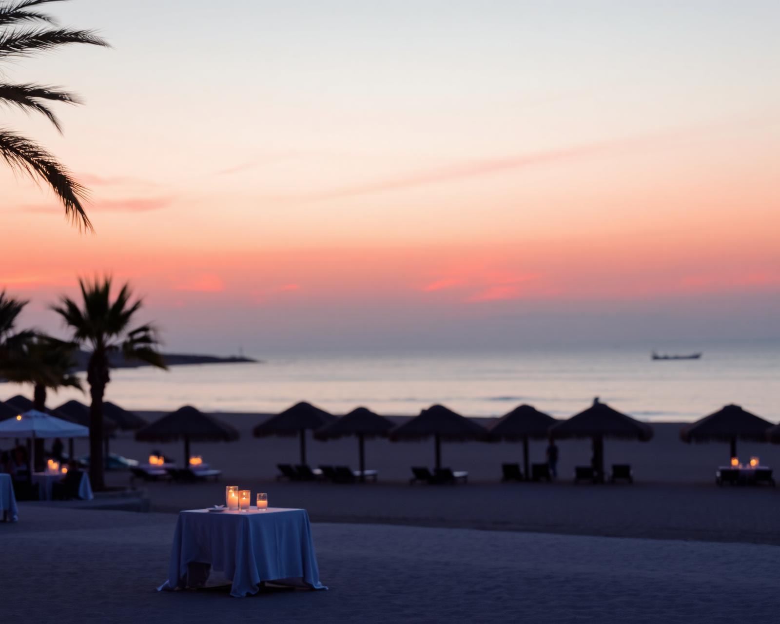 Ibiza zonsondergang met palmen